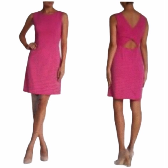 Betsey Johnson Dresses & Skirts - Betsey Johnson.  Pink Sleeveless  Crisscross Back Mini Cocktail Dress 8